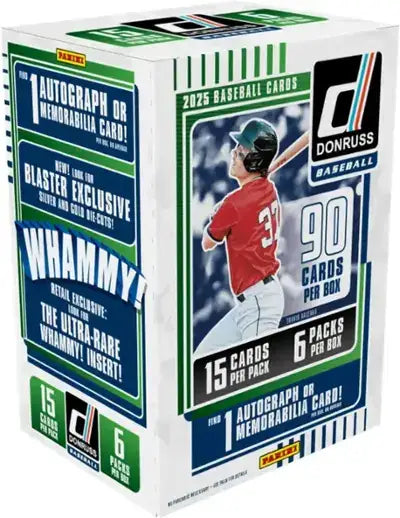 2025 Donruss Baseball Blaster Box with 90 trading cards, autograph or memorabilia chance