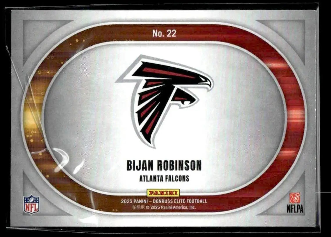 2025 Donruss Elite Bijan Robinson Atlanta Falcons trading card front view