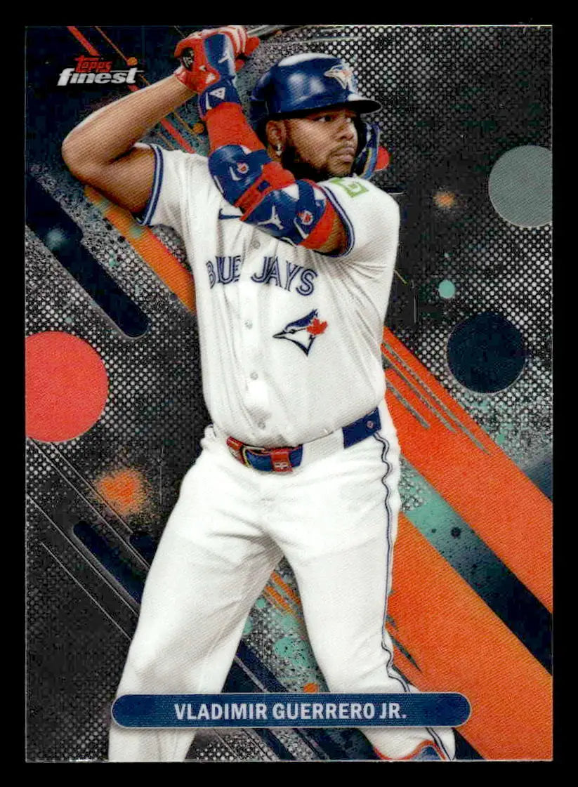 Baseball trading card of Vladimir Guerrero Jr. from 2025 Finest #19 Toronto Blue Jays