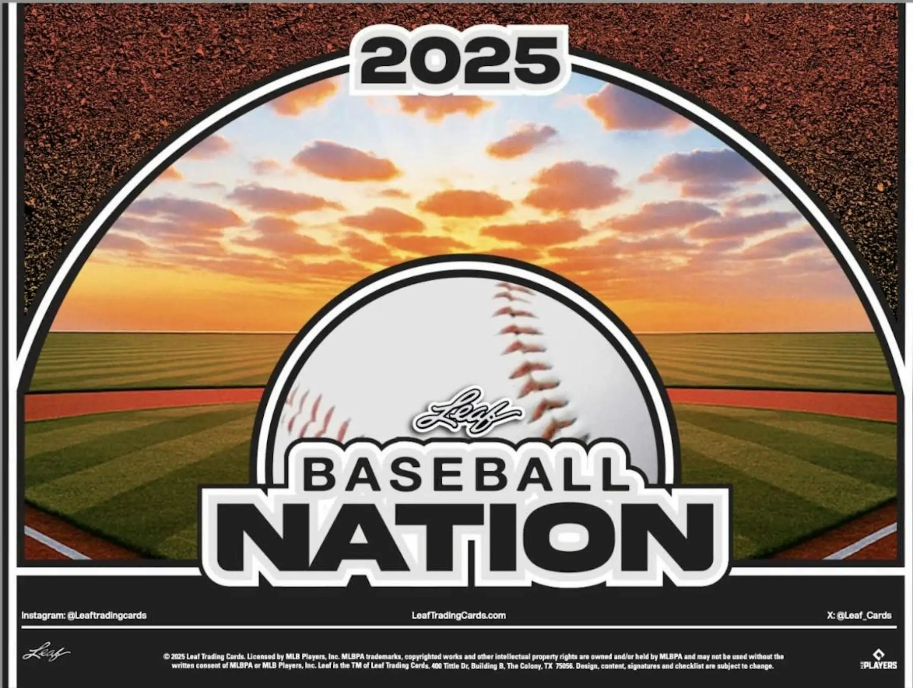2025 Leaf Baseball Nation trading card displayed in Baseball Nation Hobby Box at Columbia Sports Cards