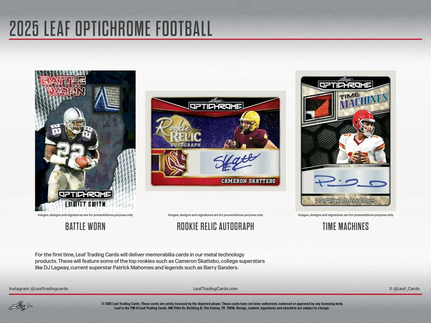 2025 Leaf Optichrome Football Hobby Box | Columbia Sports Cards - Sports Card Hobby Boxes