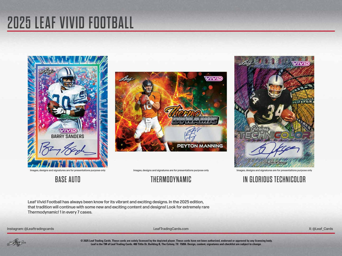2025 Leaf Vivid Football Hobby Box | Columbia Sports Cards