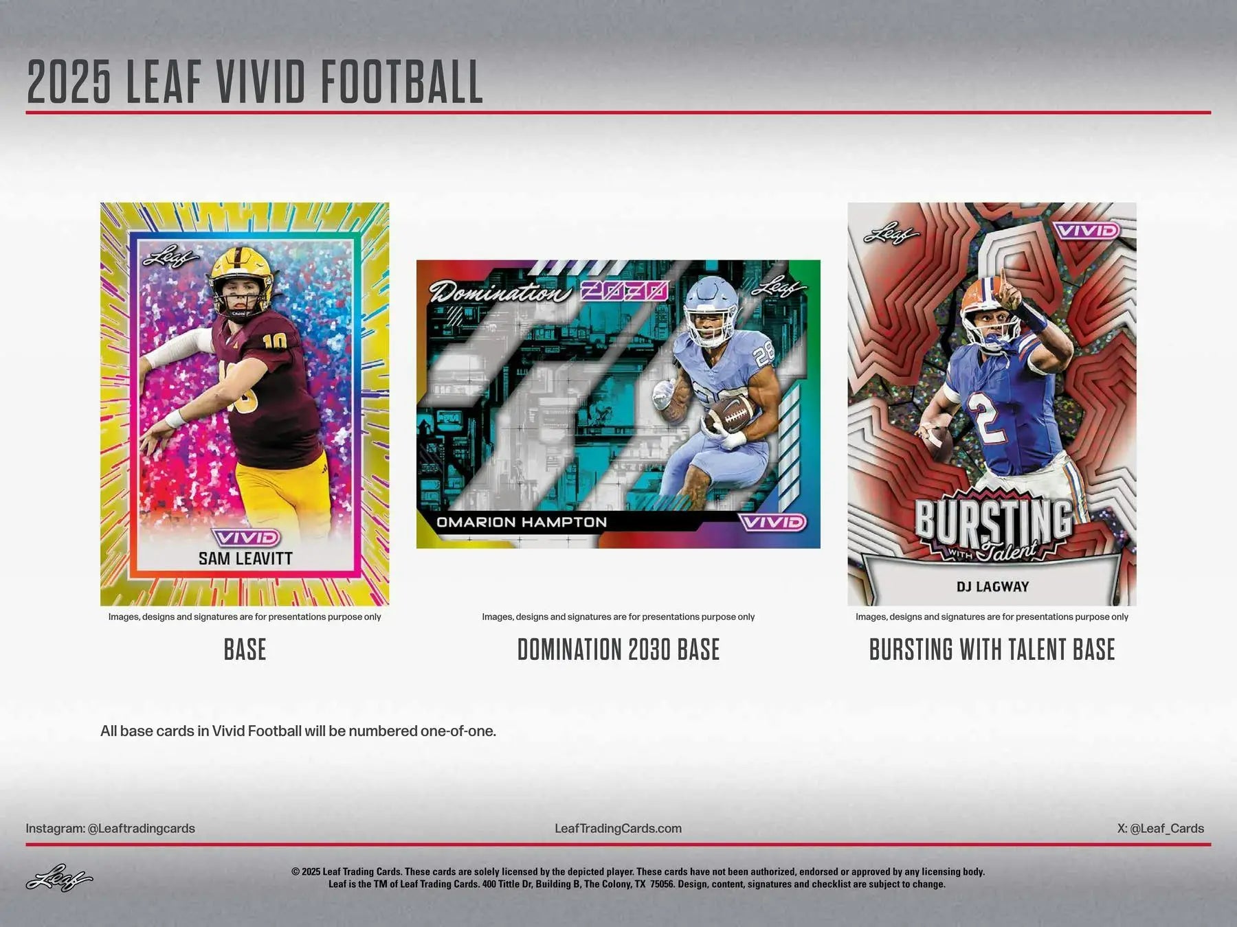 2025 Leaf Vivid Football Hobby Jumbo Box | Columbia Sports Cards - Sports Card Hobby Boxes