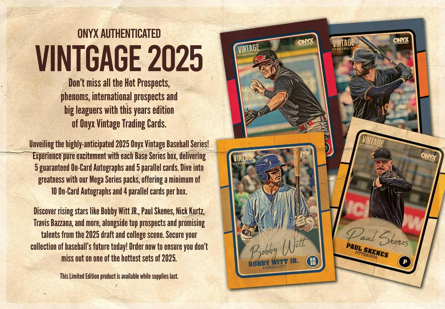 2025 Onyx Vintage Baseball Cards from Los Angeles in the Onyx Vintage Hobby Box