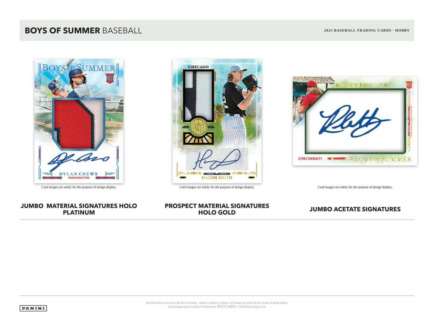 2025 Panini Boys of Summer Baseball Hobby Box | Columbia Sports Cards