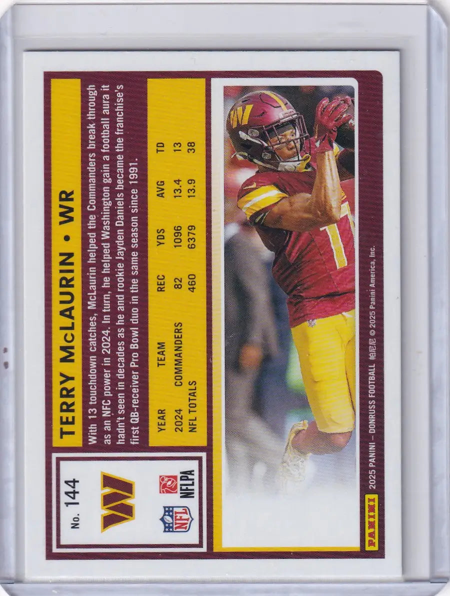 2025 Panini Donruss #144 Terry McLaurin - Washington Commanders - Trading Card