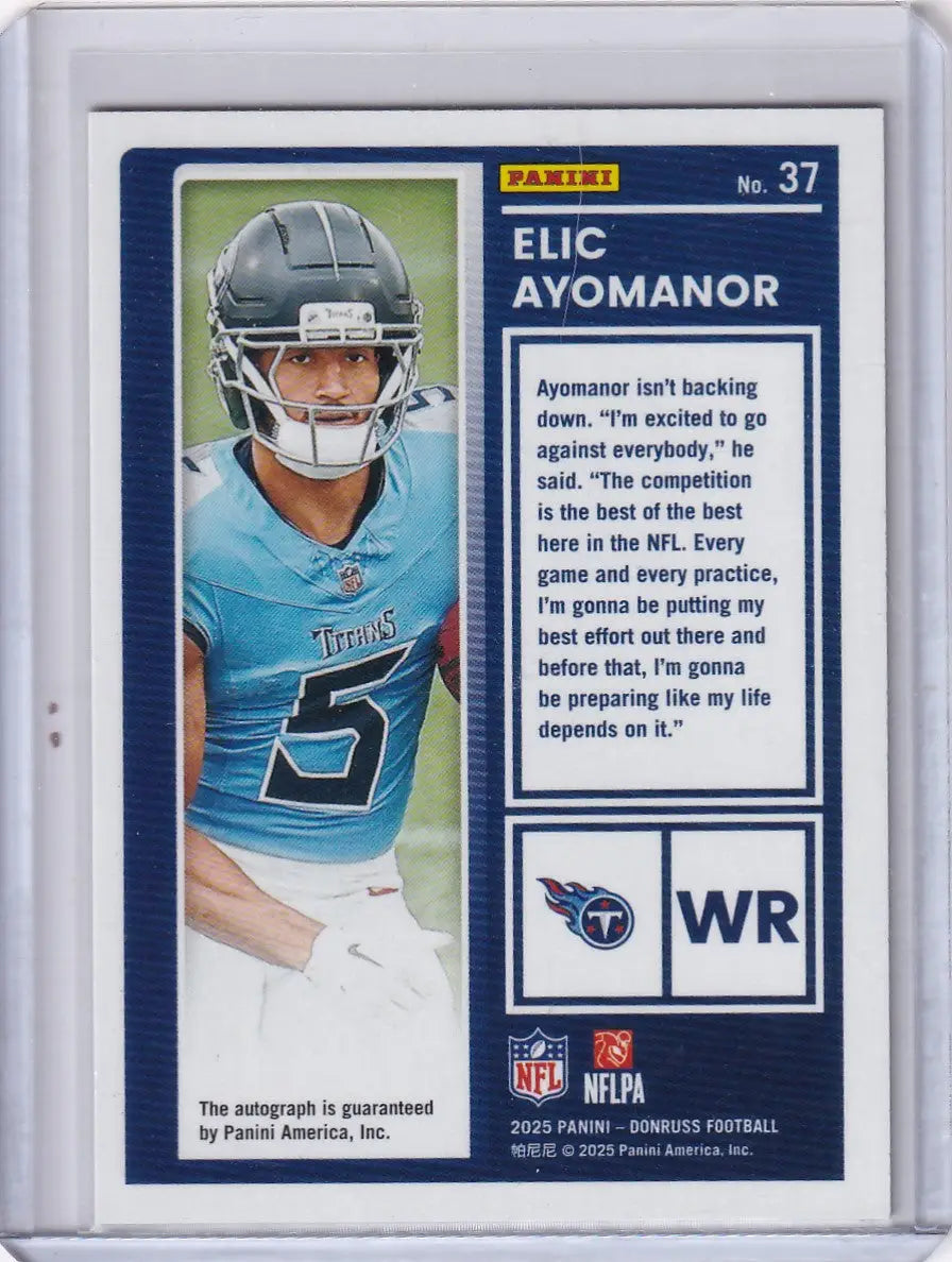2025 Panini Donruss Auto 207/299 #37 Elic Ayomanor - Tennessee Titans