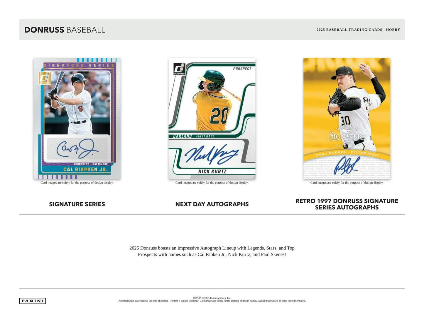 2025 Panini Donruss Baseball Hobby Box with Baseball trading cards featuring Paul Skenes and three autographs