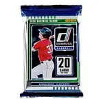Sealed 2020 Donruss baseball cards in a Panini Donruss baseball mega box