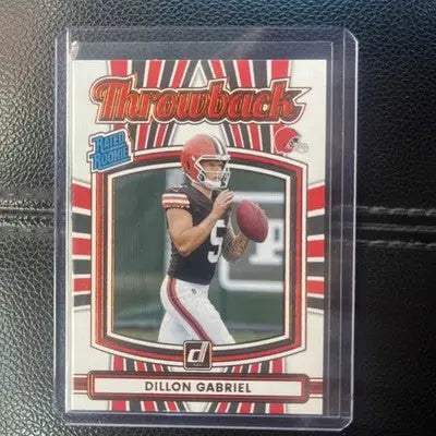 Football trading card of Dillon Gabriel from 2025 Panini Donruss Rated Rookie Throwback