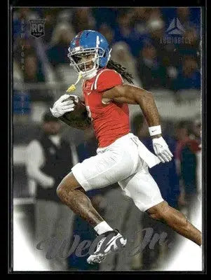Football trading card of Antwane Wells Jr. in red jersey for Panini Luminance York Giants