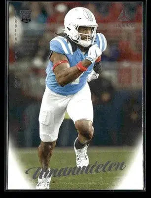 Collectible Panini Luminance football card of Princely Umanmielen in Carolina Panthers jersey