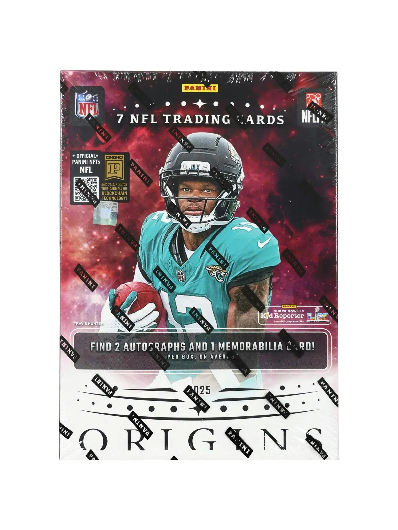 Sealed Panini Origins Football trading card box featuring a football player for football hobby collectors