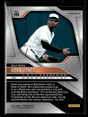 Adam Jones baseball card from 2025 Panini Prizm Silver Prizm series