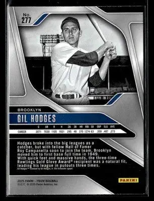 Baseball trading card featuring Gil Hodges from Panini Prizm Brooklyn Dodgers 2025
