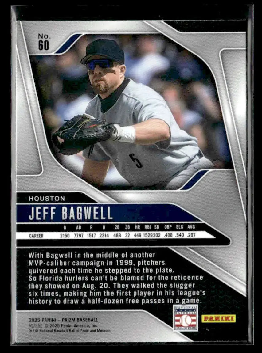 Baseball trading card of Jeff Bagwell from Panini Prizm Houston Astros 2025 product