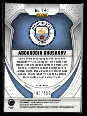 2025 Panini Prizm FIFA Club World Cup #141 Abdukodir Khusanov Red #/199