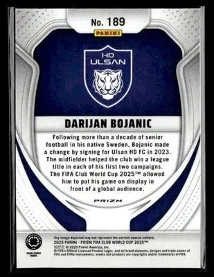 Collectible Panini Prizm FIFA Club World Cup trading card featuring Darijan Bojanic