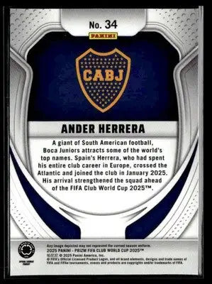 Collectible Panini Prizm FIFA trading card featuring Ander Herrera and team logo
