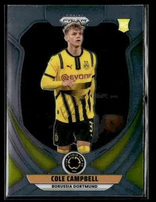 Panini Prizm FIFA Club World Cup card featuring soccer player Cole Campbell Borussia Dortmund