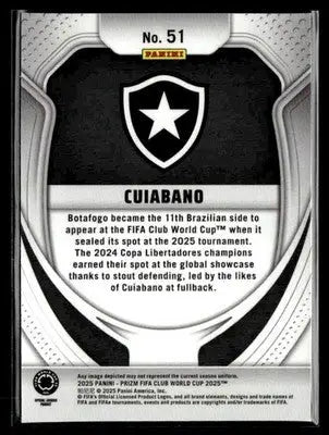 Collectible soccer trading card from 2025 Panini Prizm FIFA Club World Cup series