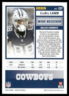 2025 Panini Score CeeDee Lamb #137 Football - Trading Card