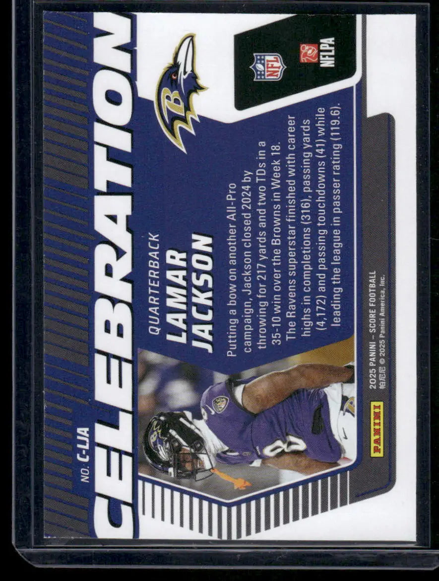 2025 Panini Score Celebration Lamar Jackson #CLJA Football - Football Card