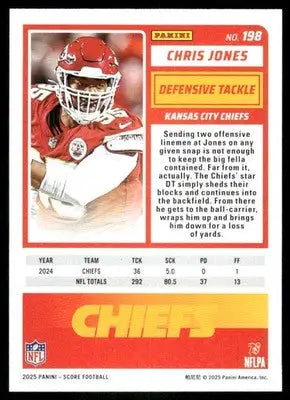 2025 Panini Score Chris Jones #198 Football - Trading Card