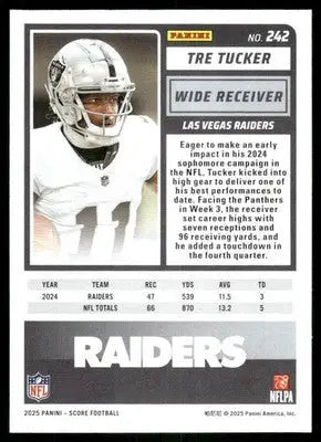 2025 Panini Score Football Tre Tucker #242 Football - Football Card