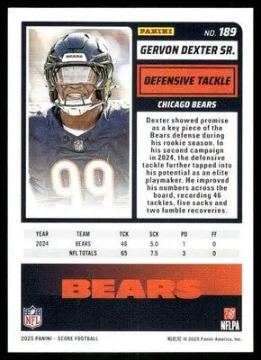 2025 Panini Score Gervon Dexter Sr. #189 Football - Football Card