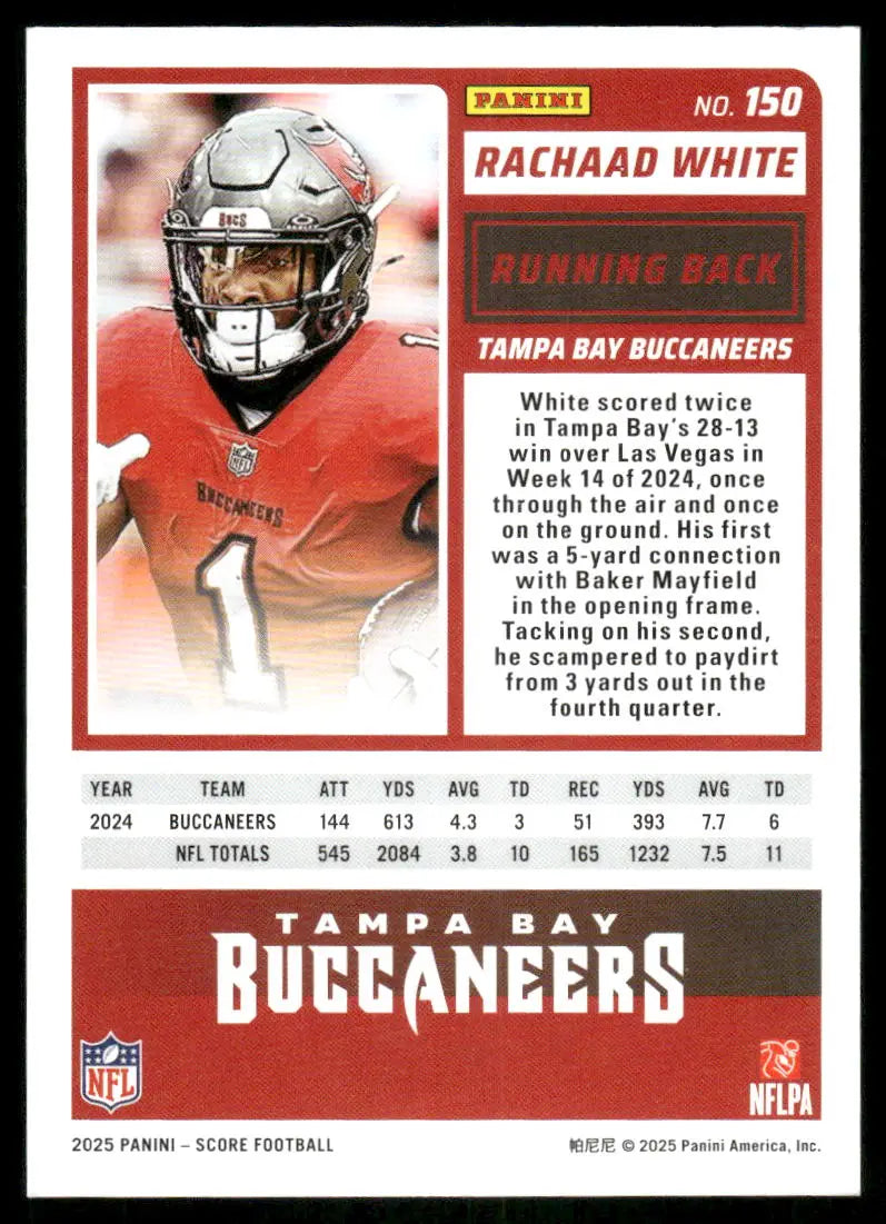 2025 Panini Score Rachaad White #150 Football - Football Card
