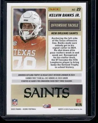 2025 Panini Score Rookie Kelvin Banks Jr. #23 RC Football - Football Card