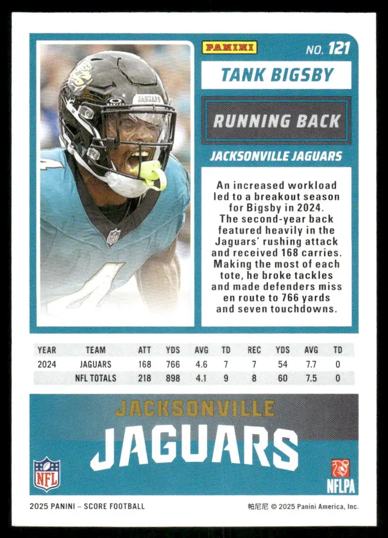 2025 Panini Score Tank Bigsby #121 Football - Football Card