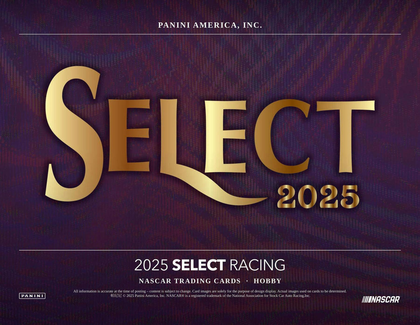 2025 Panini Select NASCAR Racing Hobby Box | Columbia Sports Cards