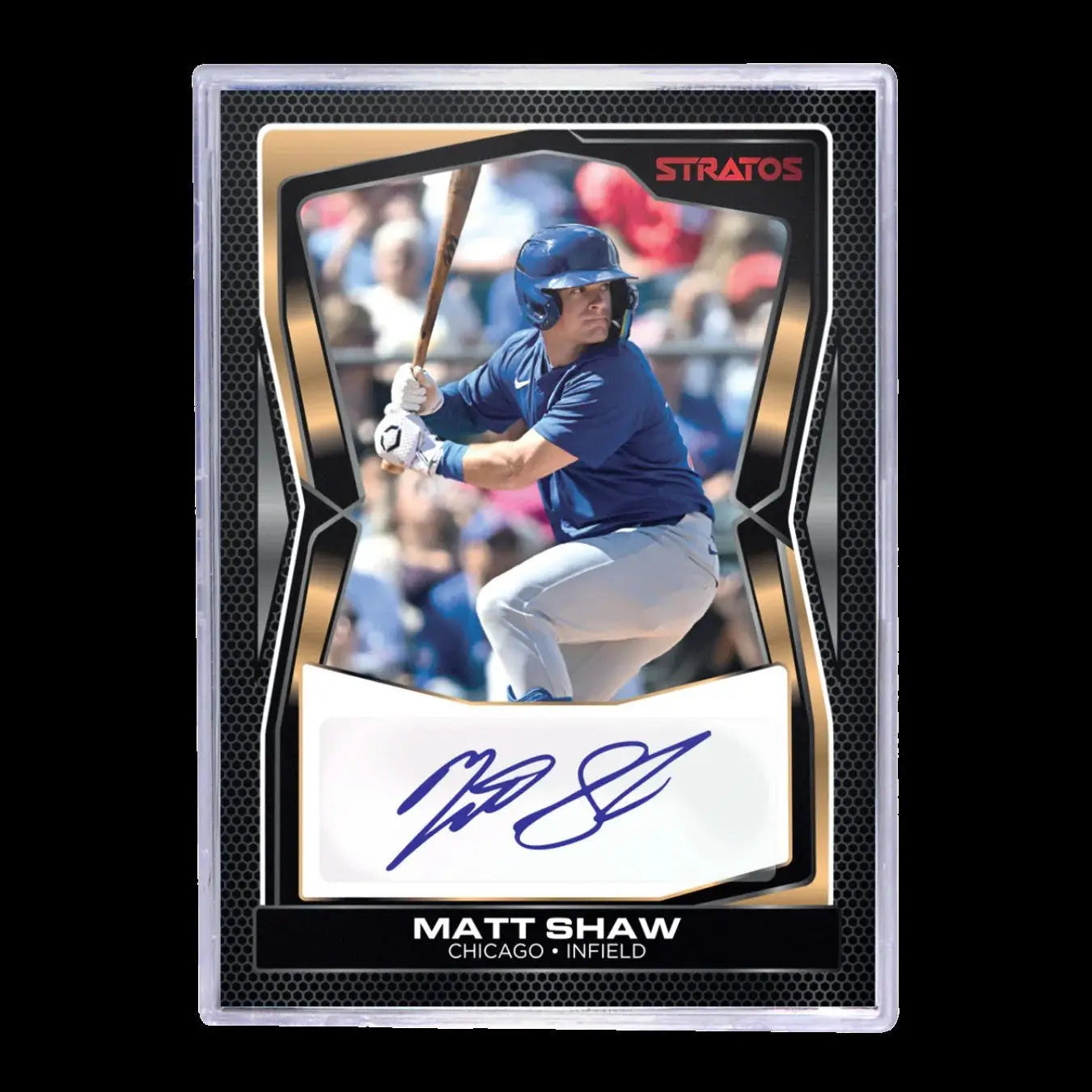 Autographed Matt Shaw baseball card from 2025 Pulse Stratos Baseball Hobby Box