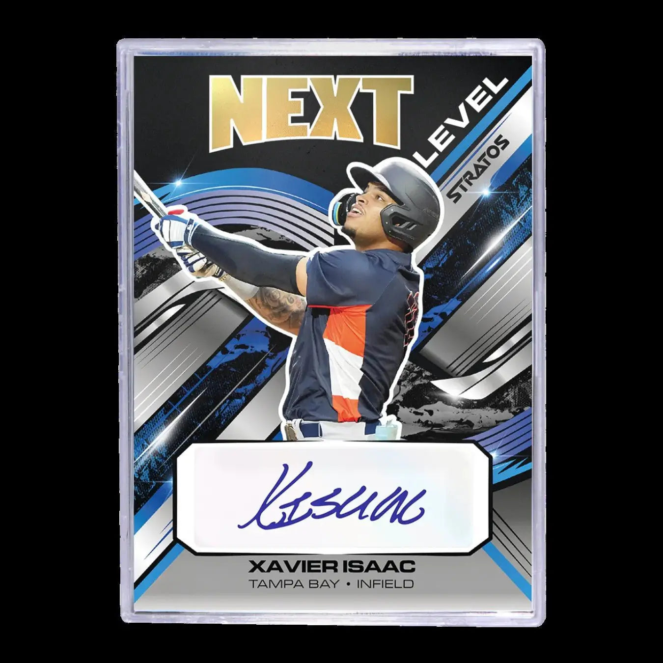 Xavier Isaac baseball card from 2025 Pulse Stratos Baseball Hobby Box