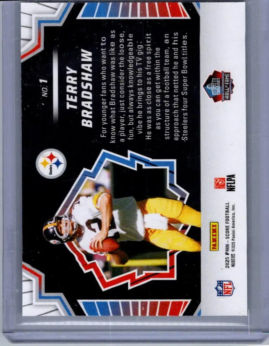 2025 Score Terry Bradshaw Men of Canton football card showcasing terry bradshaw memorabilia