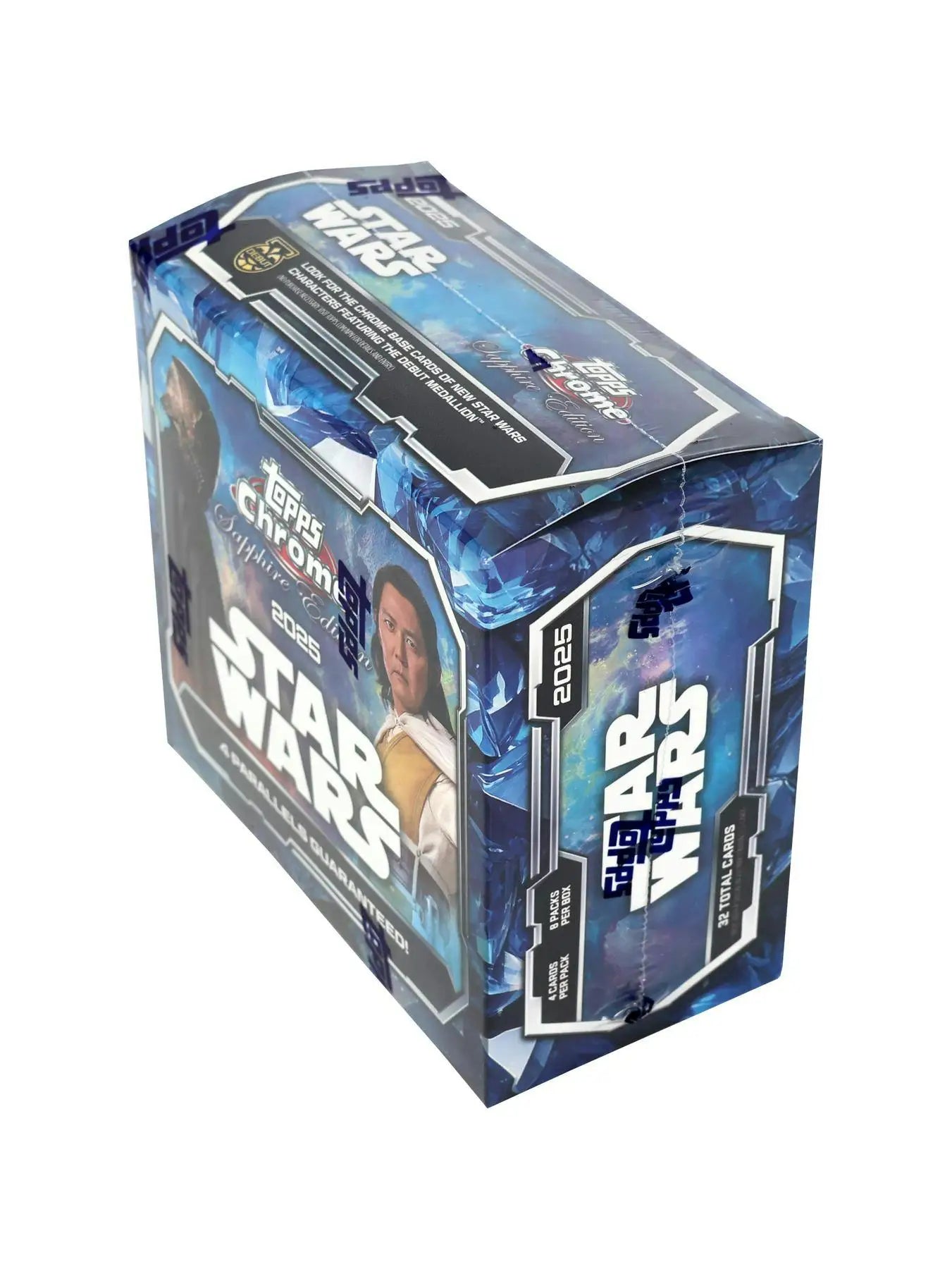 Topps Chrome Sapphire Edition Hobby Box featuring Star Wars trading cards for collectors