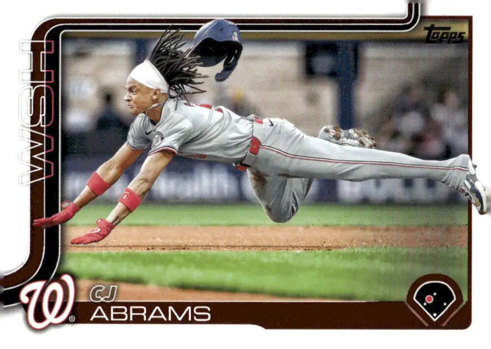 2025 Topps CJ Abrams Washington Nationals baseball card showcasing Nationals baseball memorabilia
