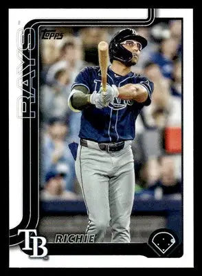 Baseball trading card of Richie Palacios in batting stance for 2025 Topps #124 Tampa Bay Rays