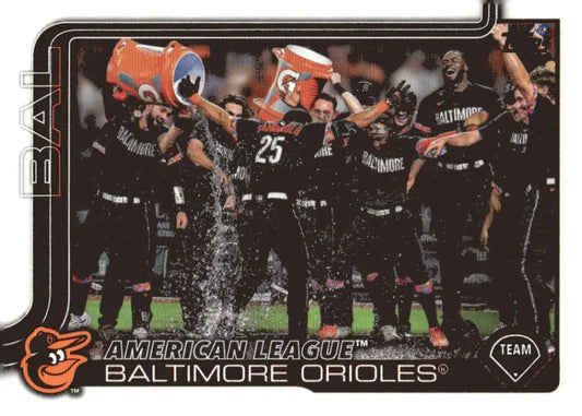 Baltimore Orioles baseball card featuring 2025 Topps #170 Baltimore Orioles NM-MT