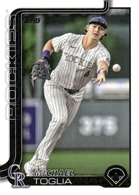 Baseball card featuring Michael Toglia of the Colorado Rockies, 2025 Topps #48