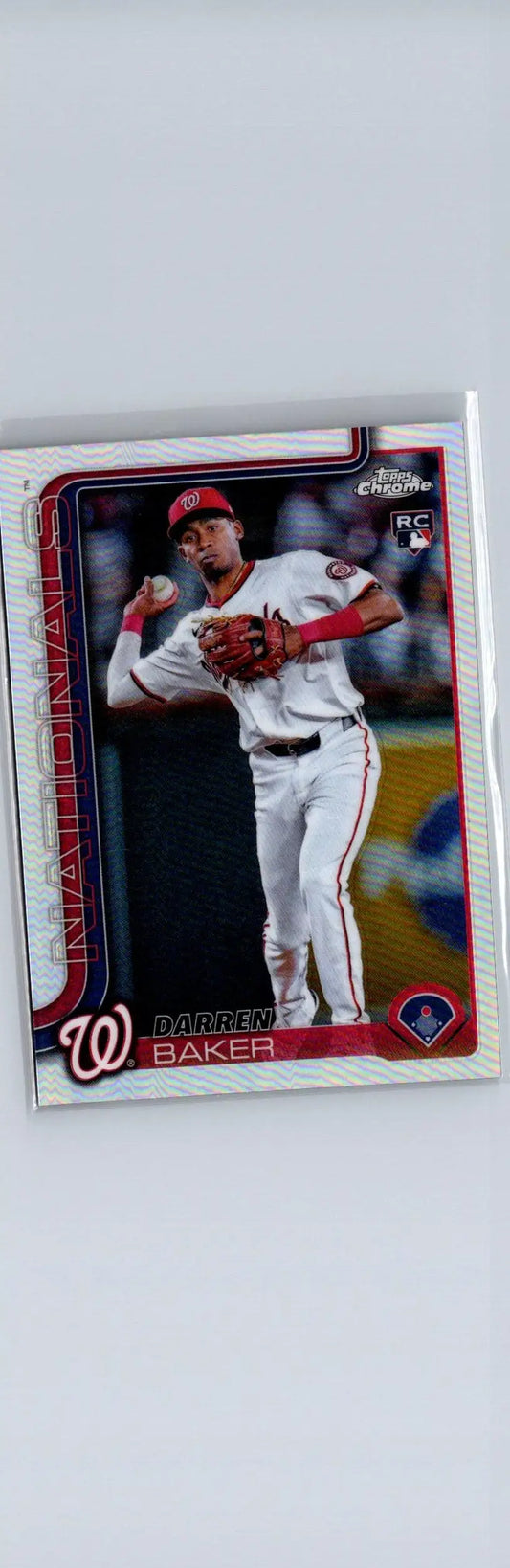 Baseball trading card of Darren Baker from 2025 Topps Chrome Baker Refractors series