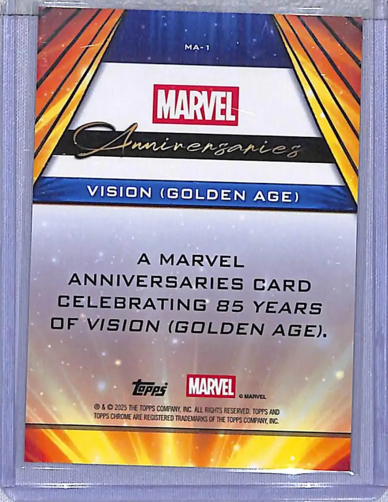 Marvel Anniversary card from 2025 Topps Chrome Anniversaries Golden Age series