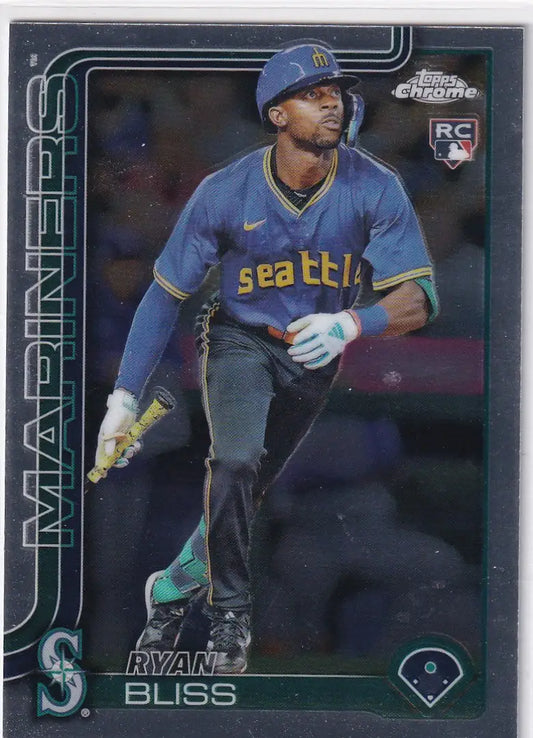 2025 Topps Chrome Baseball Ryan Bliss Seattle Mariners card showcasing chrome baseball collectibility