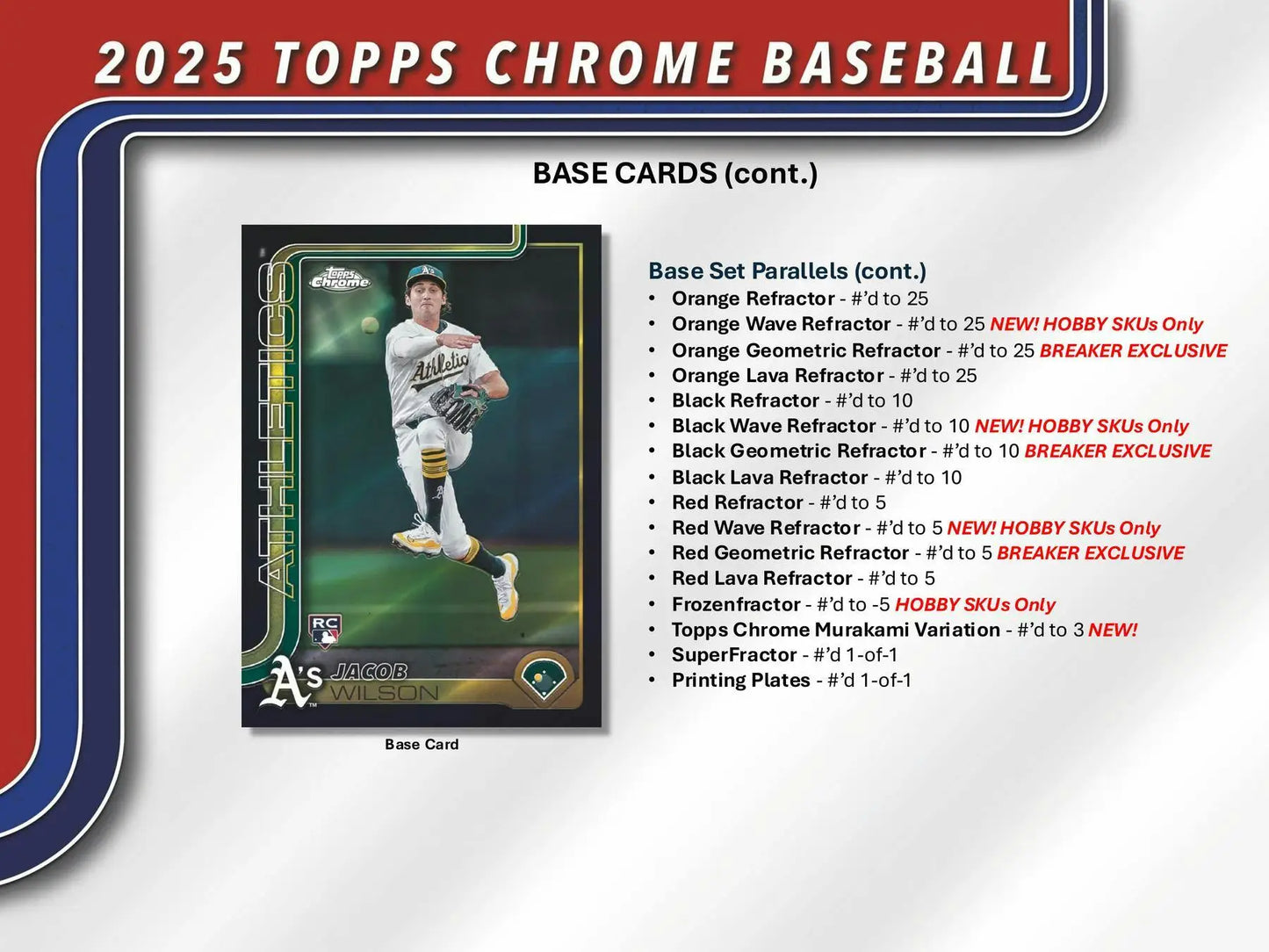Baseball trading card from 2025 Topps Chrome Breaker Delight Box at Columbia Sports Cards