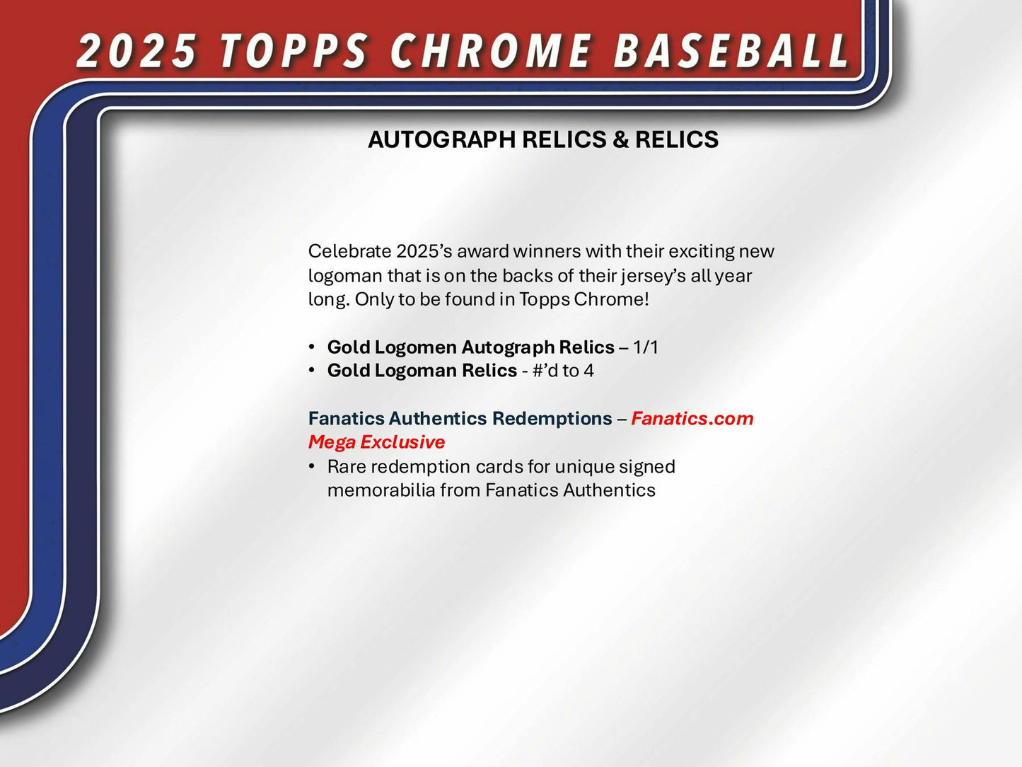 2025 Topps Chrome Baseball Mega Box | Columbia Sports Cards
