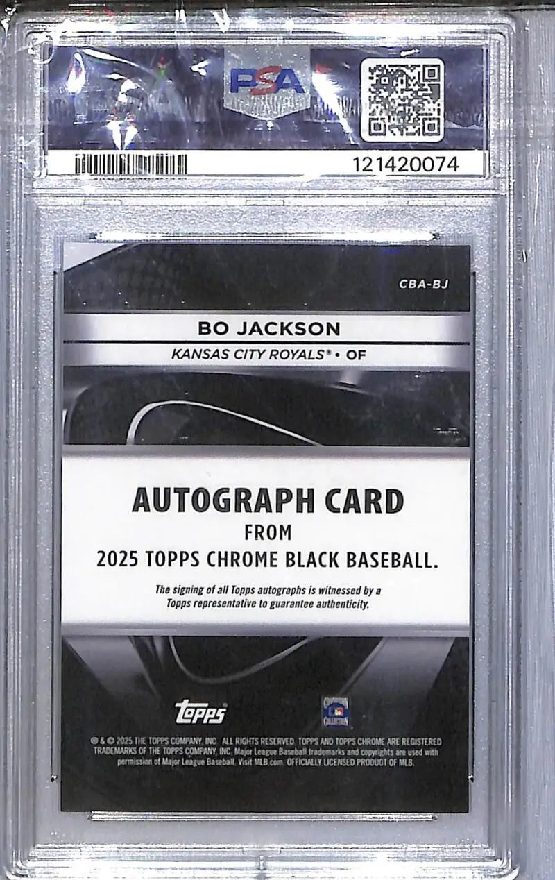 2025 Topps Chrome Black #CBA-BJ Bo Jackson PSA 9 MINT Auto Kansas City Royals