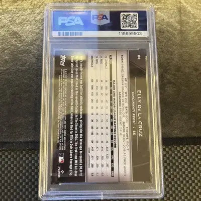 Graded Topps Chrome Black Elly De La Cruz baseball card PSA 9 /150 Pop 3