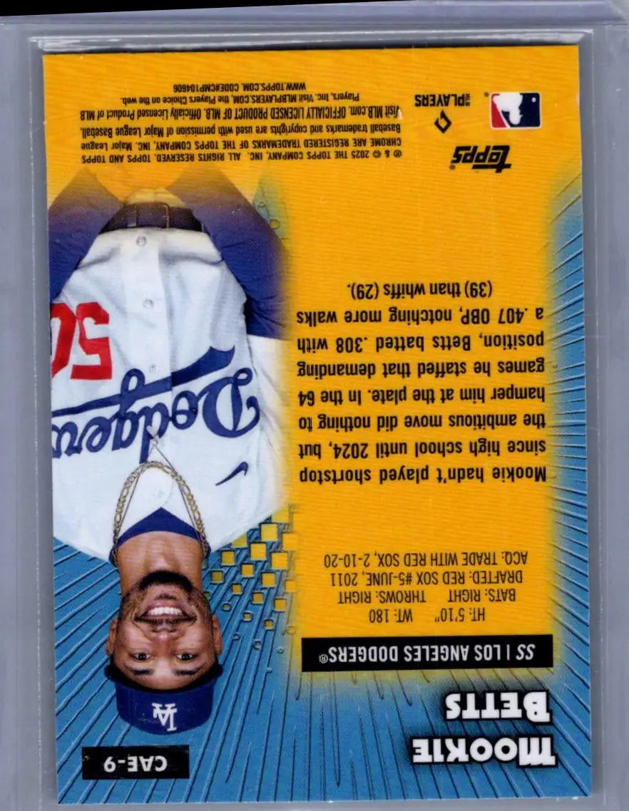 Mookie Betts Chrome trading card from 2025 Topps Chrome Betts Chrome series